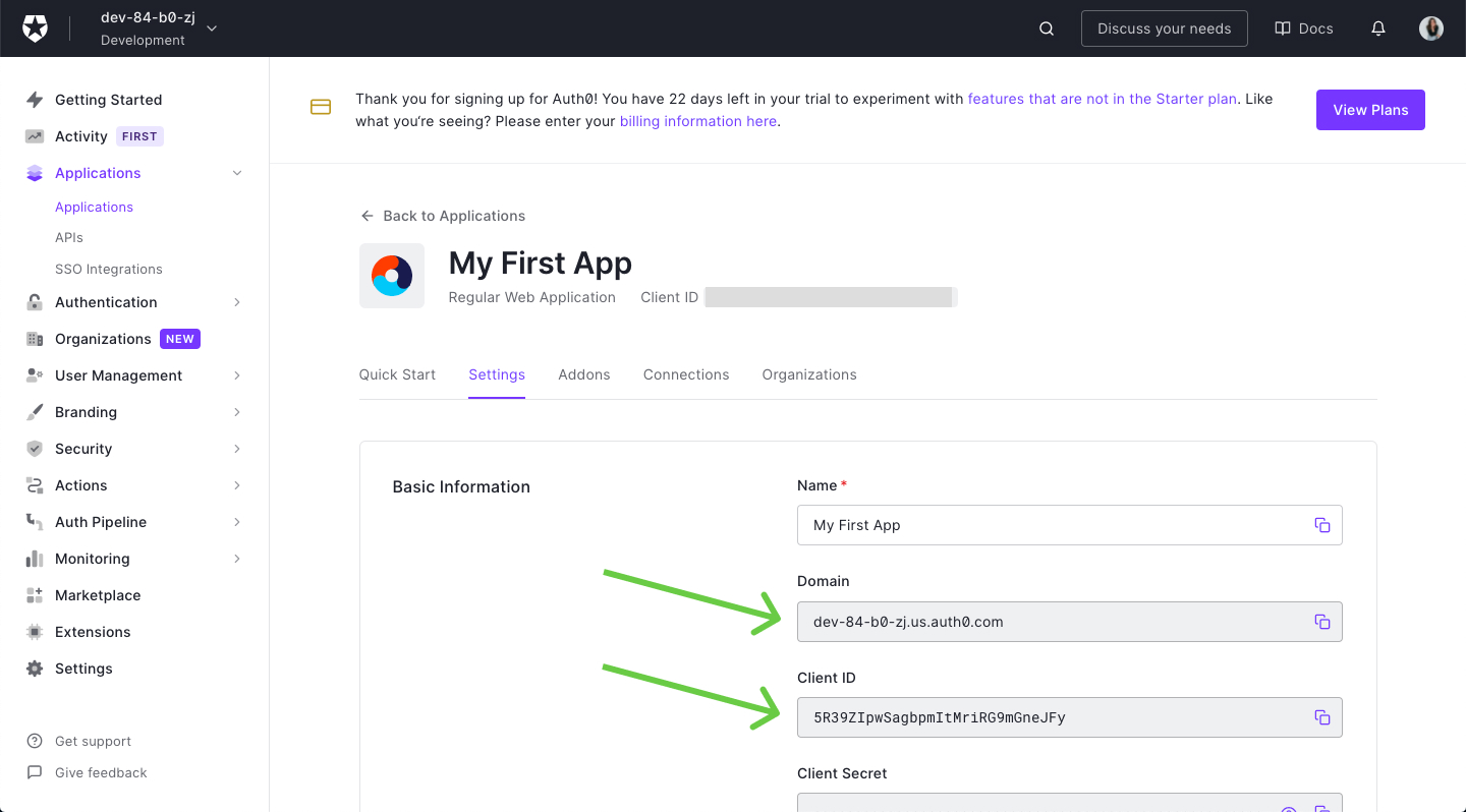 ISSUER_BASE_URL и CLIENT_ID в настройках