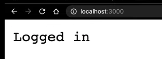 Перенаправление с сообщением Logged in